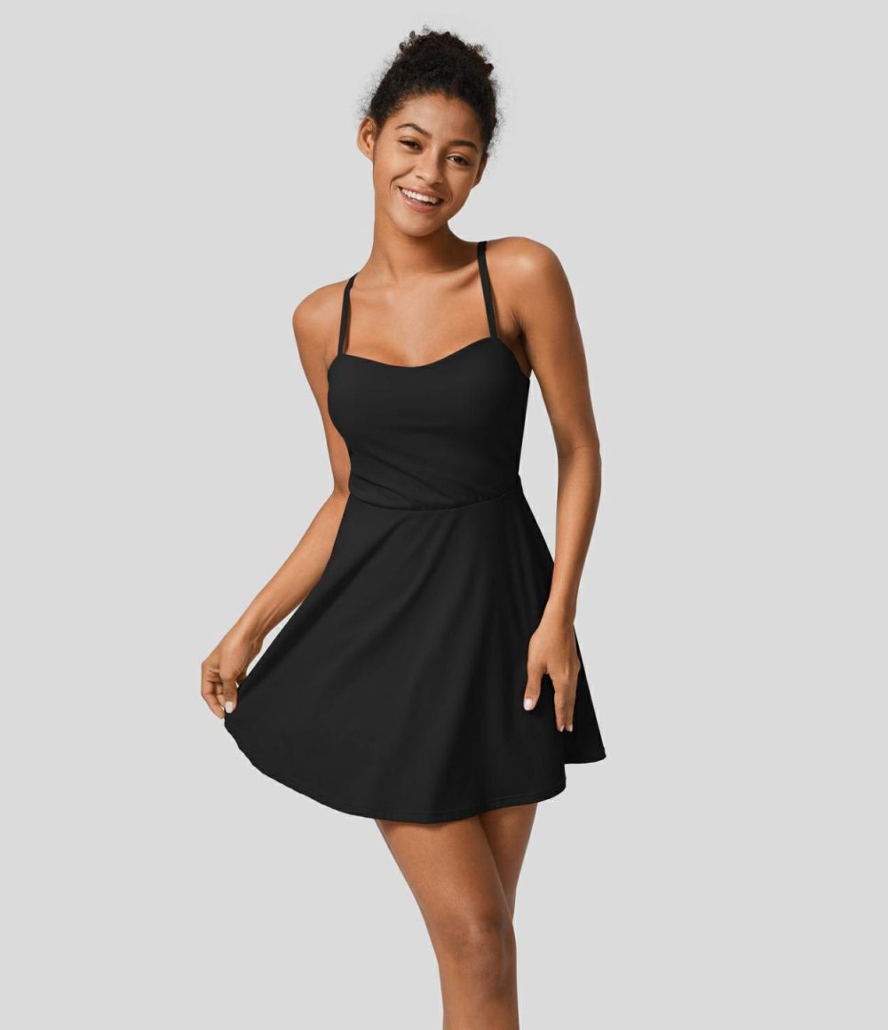 Adjustable Strap Backless 2-in-1 Pocket Slip Active Dress-Easy Peezy Edition  | Womens  Active Dresses Active Dresses Active Dresses