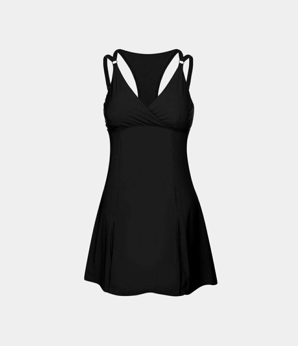 Adjustable Strap Backless Cut Out Mini Tennis Active Dress  | Womens  Active Dresses Active Dresses Active Dresses