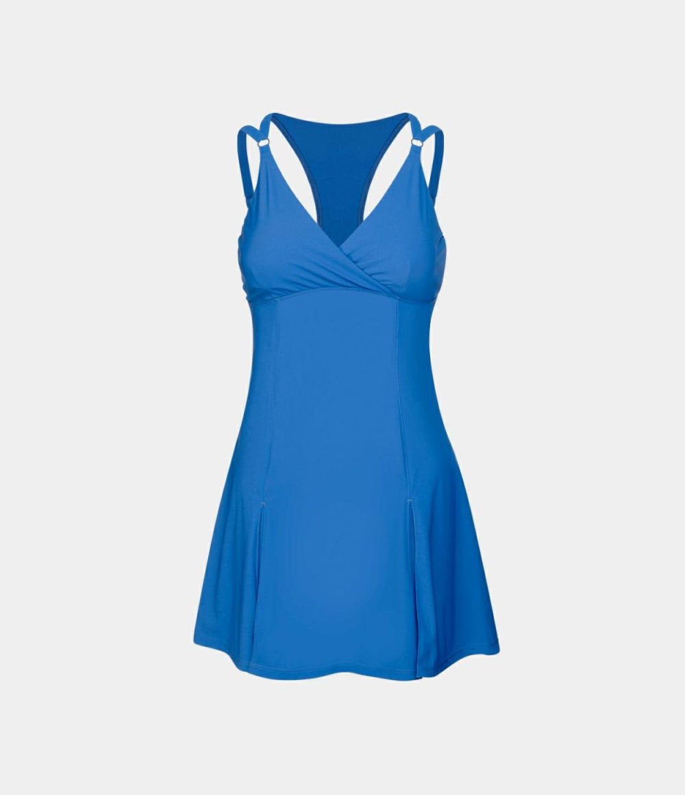 Adjustable Strap Backless Cut Out Mini Tennis Active Dress  | Womens  Active Dresses Active Dresses Active Dresses