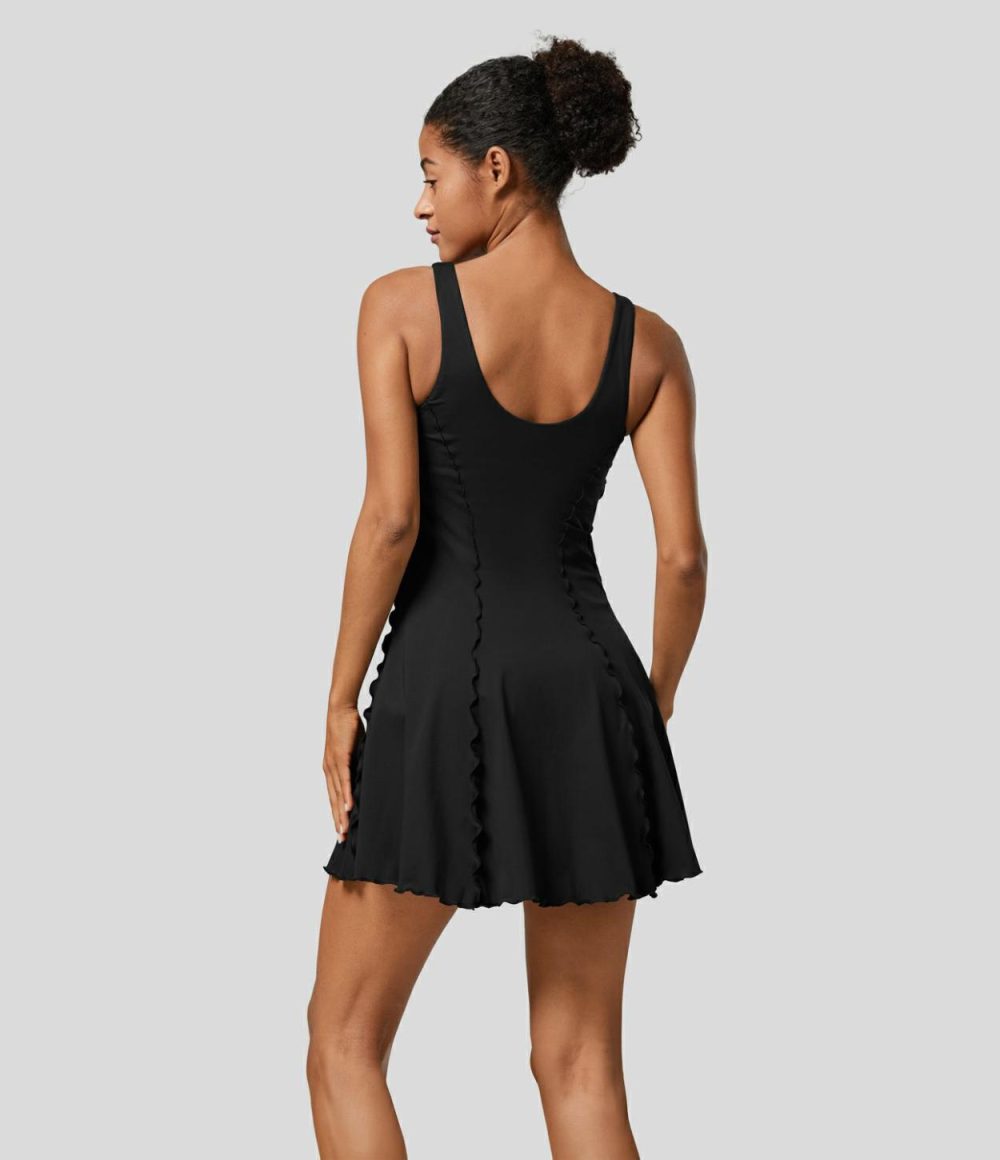 Backless 2-in-1 Pocket Quick Dry Flare Mini Tank Tennis Active Dress  | Womens  Active Dresses Active Dresses Active Dresses