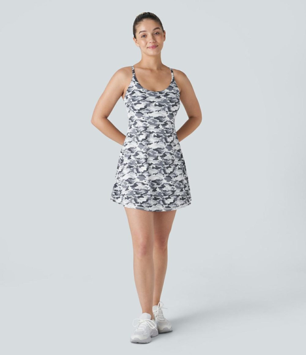 Backless Camo Print Pickleball Active Dress-Easy Peezy Edition  | Womens  Active Dresses Active Dresses Active Dresses