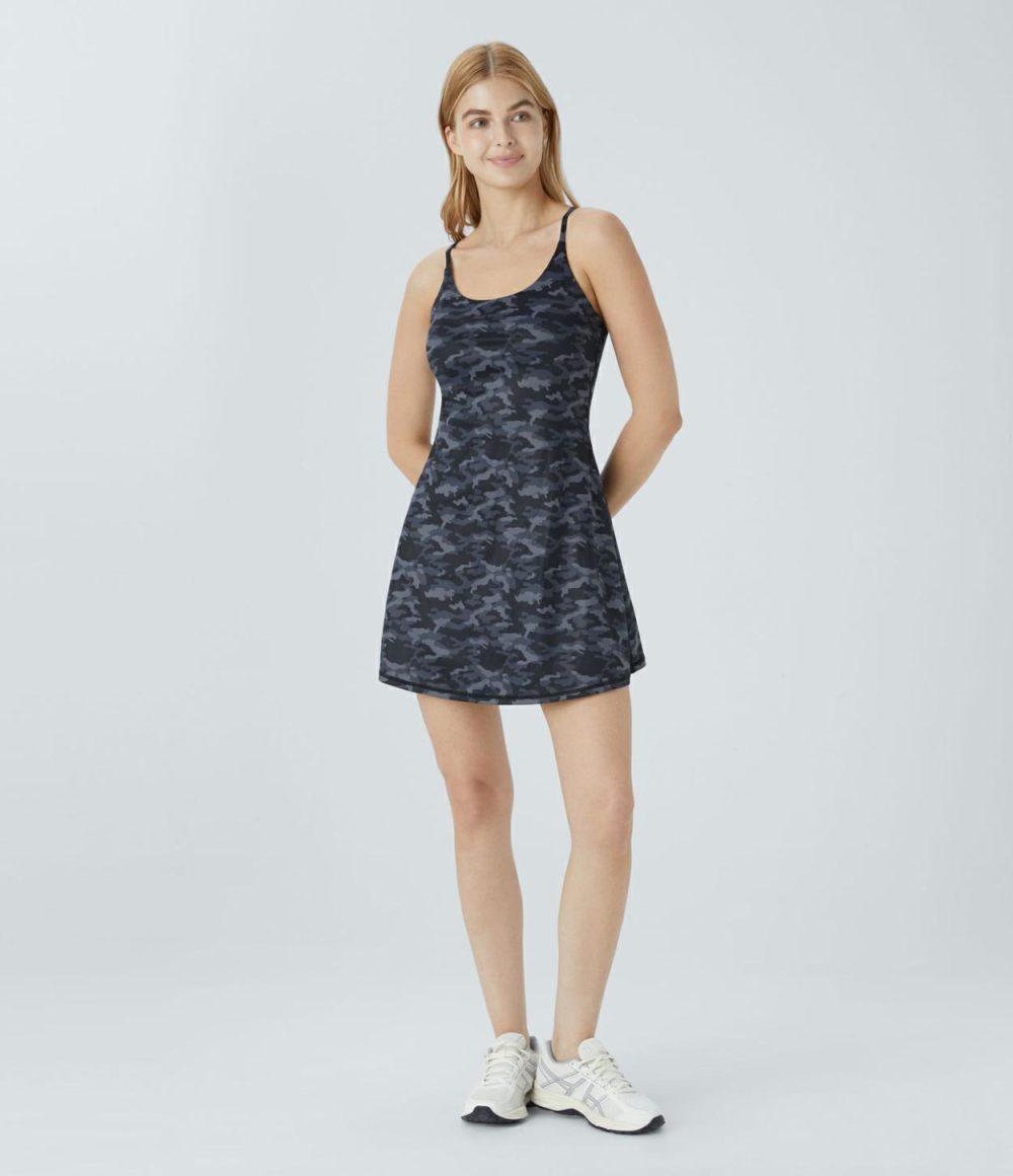 Backless Camo Print Pickleball Active Dress-Easy Peezy Edition  | Womens  Active Dresses Active Dresses Active Dresses