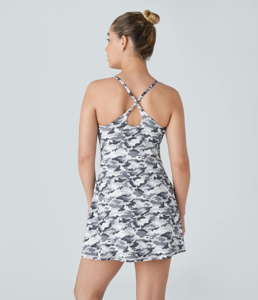 Backless Camo Print Pickleball Active Dress-Easy Peezy Edition  | Womens  Active Dresses Active Dresses Active Dresses