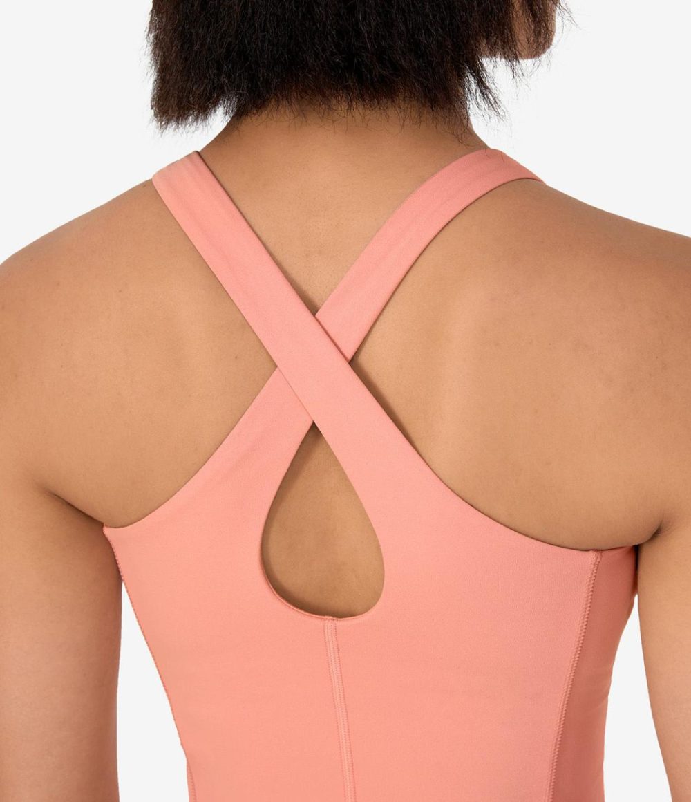 Backless Crisscross Cut Out Cropped Yoga Tank Top  | Womens  Cropped Tops Clothing Cropped Tops