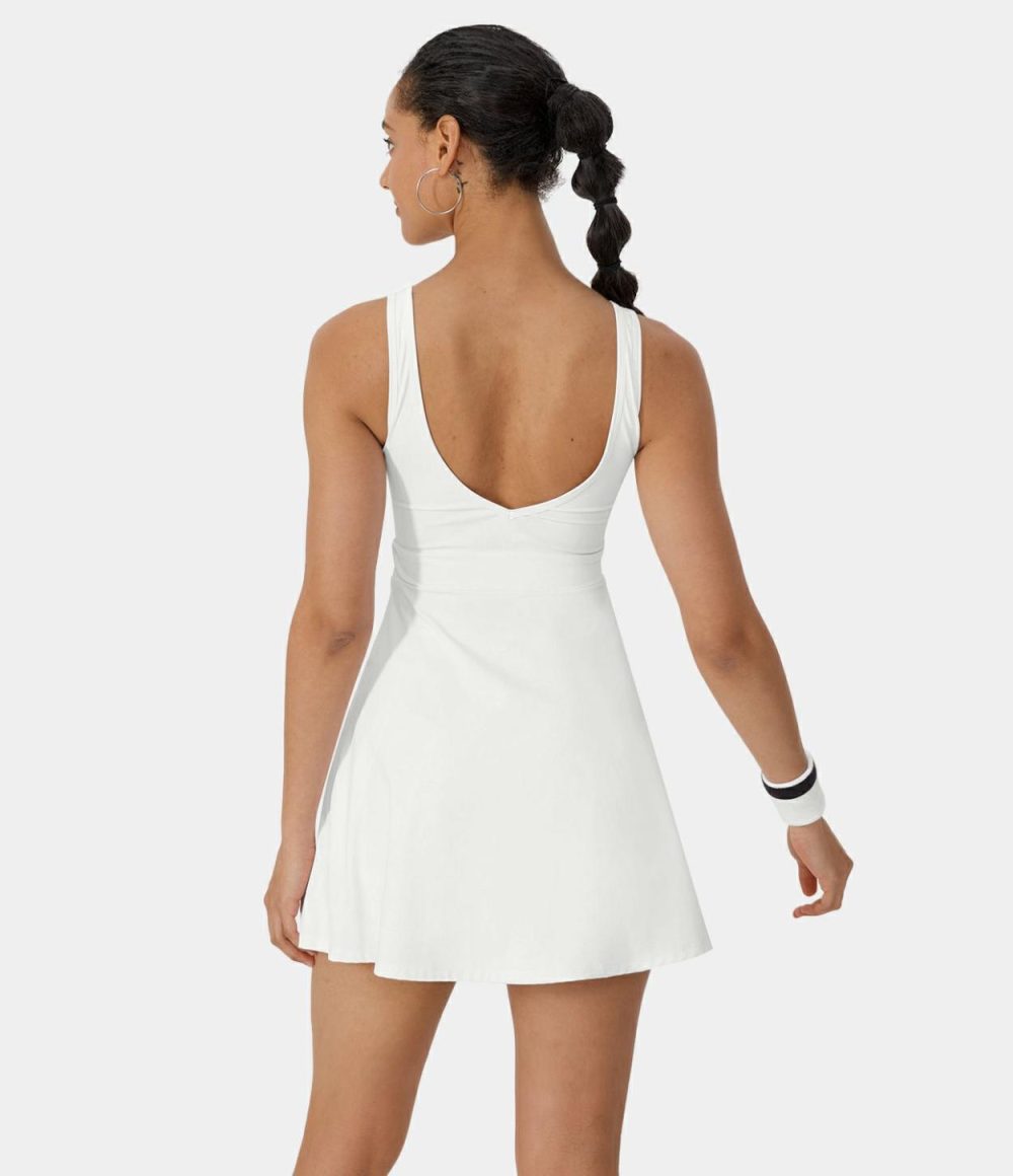 Backless Flare 2-Piece Pocket Mini Tennis Active Dress  | Womens  Active Dresses Active Dresses Active Dresses