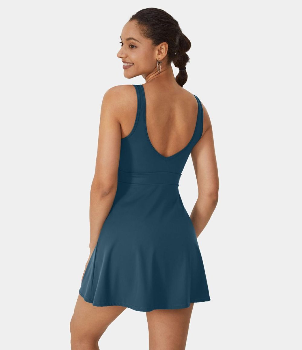 Backless Flare 2-Piece Pocket Mini Tennis Active Dress  | Womens  Active Dresses Active Dresses Active Dresses