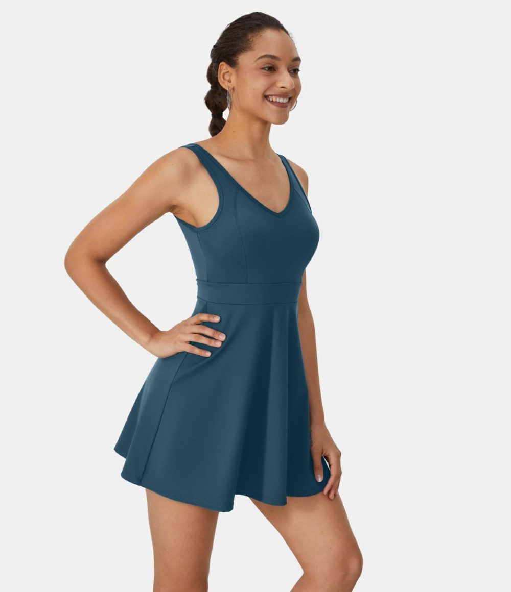 Backless Flare 2-Piece Pocket Mini Tennis Active Dress  | Womens  Active Dresses Active Dresses Active Dresses