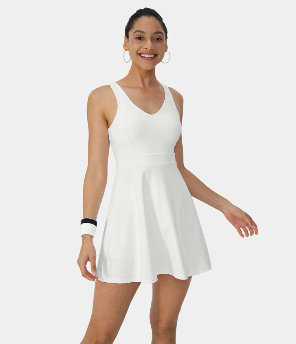 Backless Flare 2-Piece Pocket Mini Tennis Active Dress  | Womens  Active Dresses Active Dresses Active Dresses