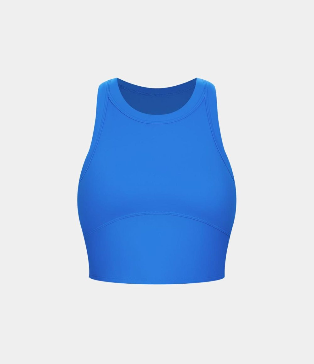 Backless Racerback Cropped Yoga Tank Top  | Womens  Cropped Tops Clothing Cropped Tops