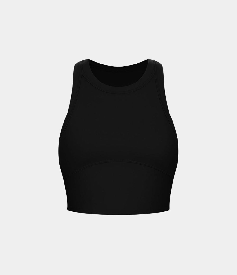 Backless Racerback Cropped Yoga Tank Top  | Womens  Cropped Tops Clothing Cropped Tops