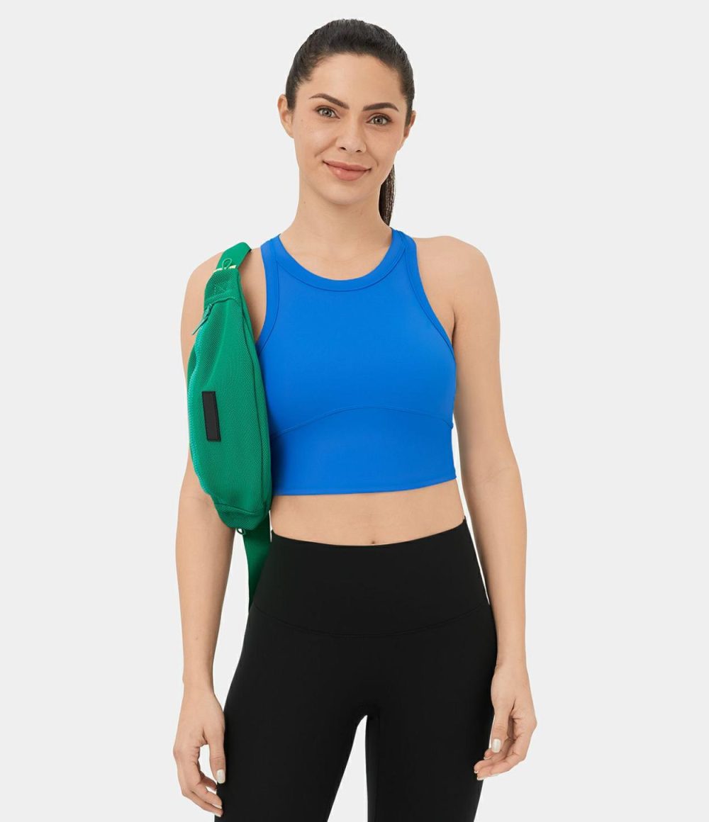 Backless Racerback Cropped Yoga Tank Top  | Womens  Cropped Tops Clothing Cropped Tops