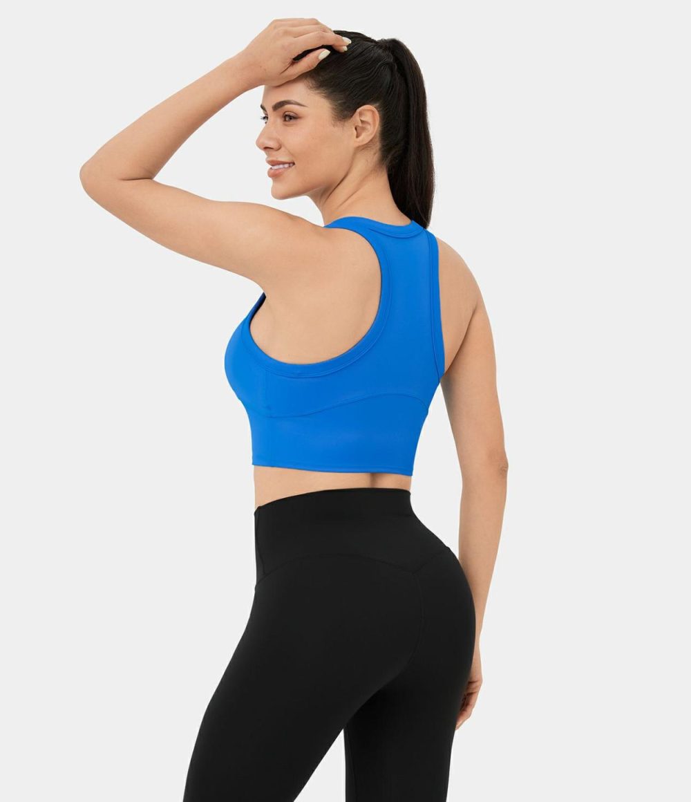 Backless Racerback Cropped Yoga Tank Top  | Womens  Cropped Tops Clothing Cropped Tops