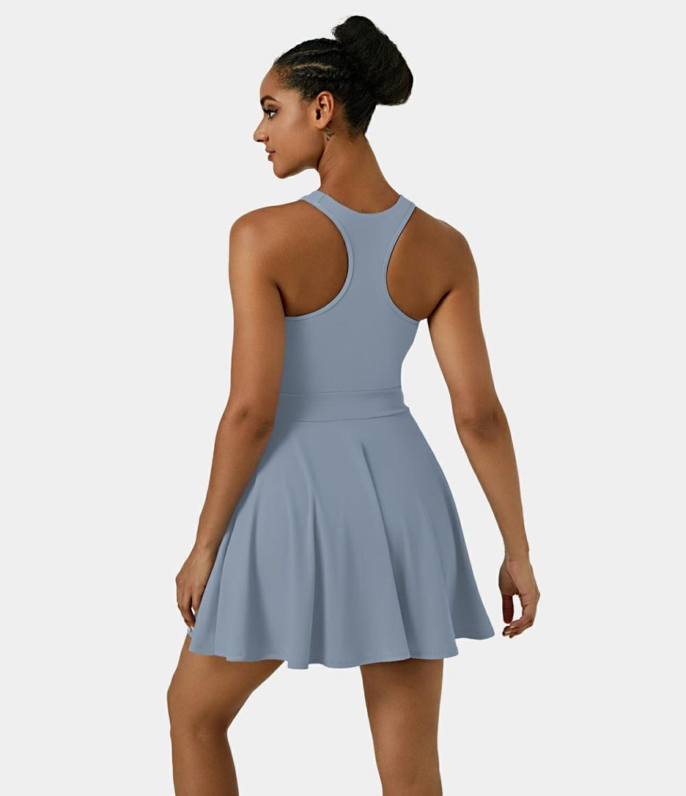 Backless Racerback Flare Mini Golf Active Dress  | Womens  Active Dresses Active Dresses Active Dresses