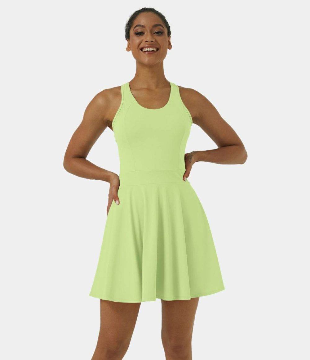 Backless Racerback Flare Mini Golf Active Dress  | Womens  Active Dresses Active Dresses Active Dresses