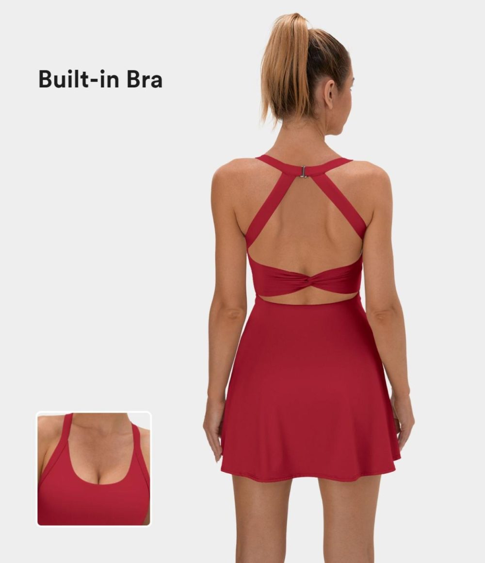 Backless Twisted Active Dress  | Womens  Active Dresses Active Dresses Active Dresses