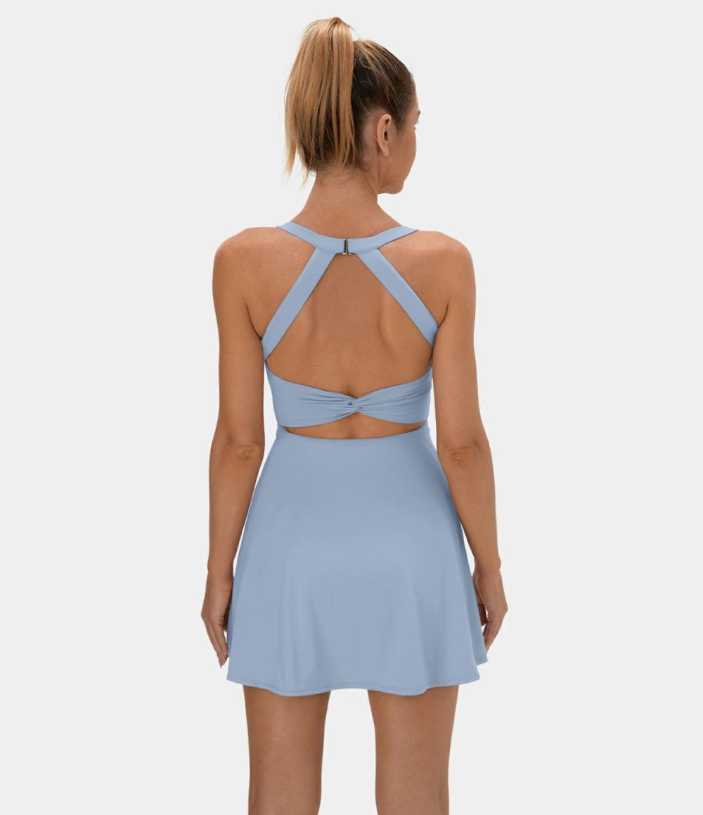 Backless Twisted Active Dress  | Womens  Active Dresses Active Dresses Active Dresses