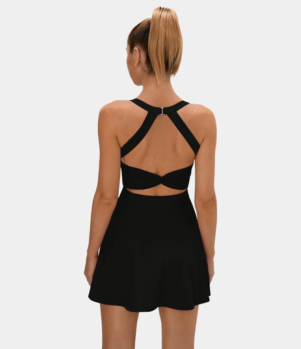 Backless Twisted Active Dress  | Womens  Active Dresses Active Dresses Active Dresses