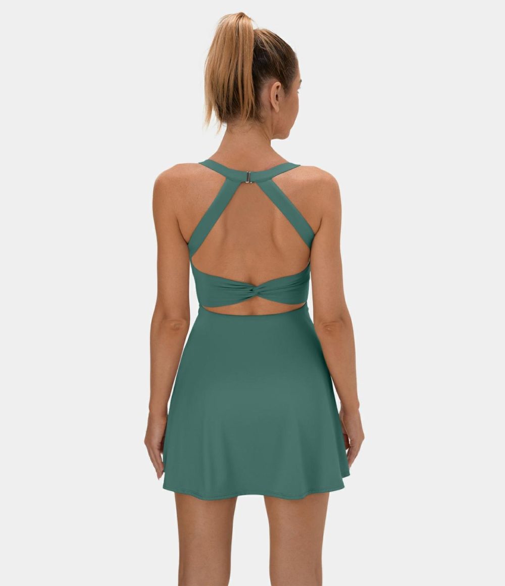 Backless Twisted Active Dress  | Womens  Active Dresses Active Dresses Active Dresses