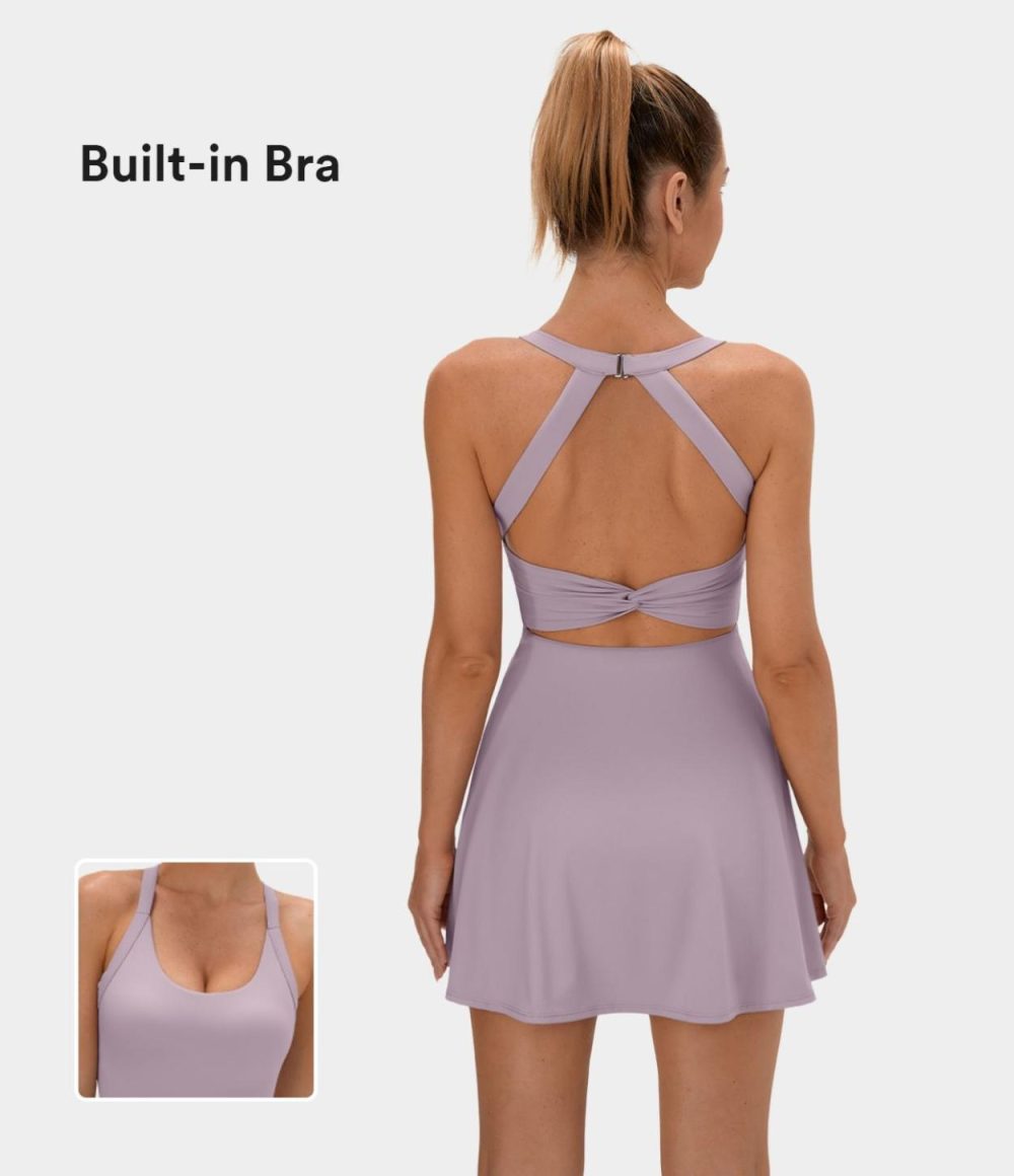 Backless Twisted Active Dress  | Womens  Active Dresses Active Dresses Active Dresses