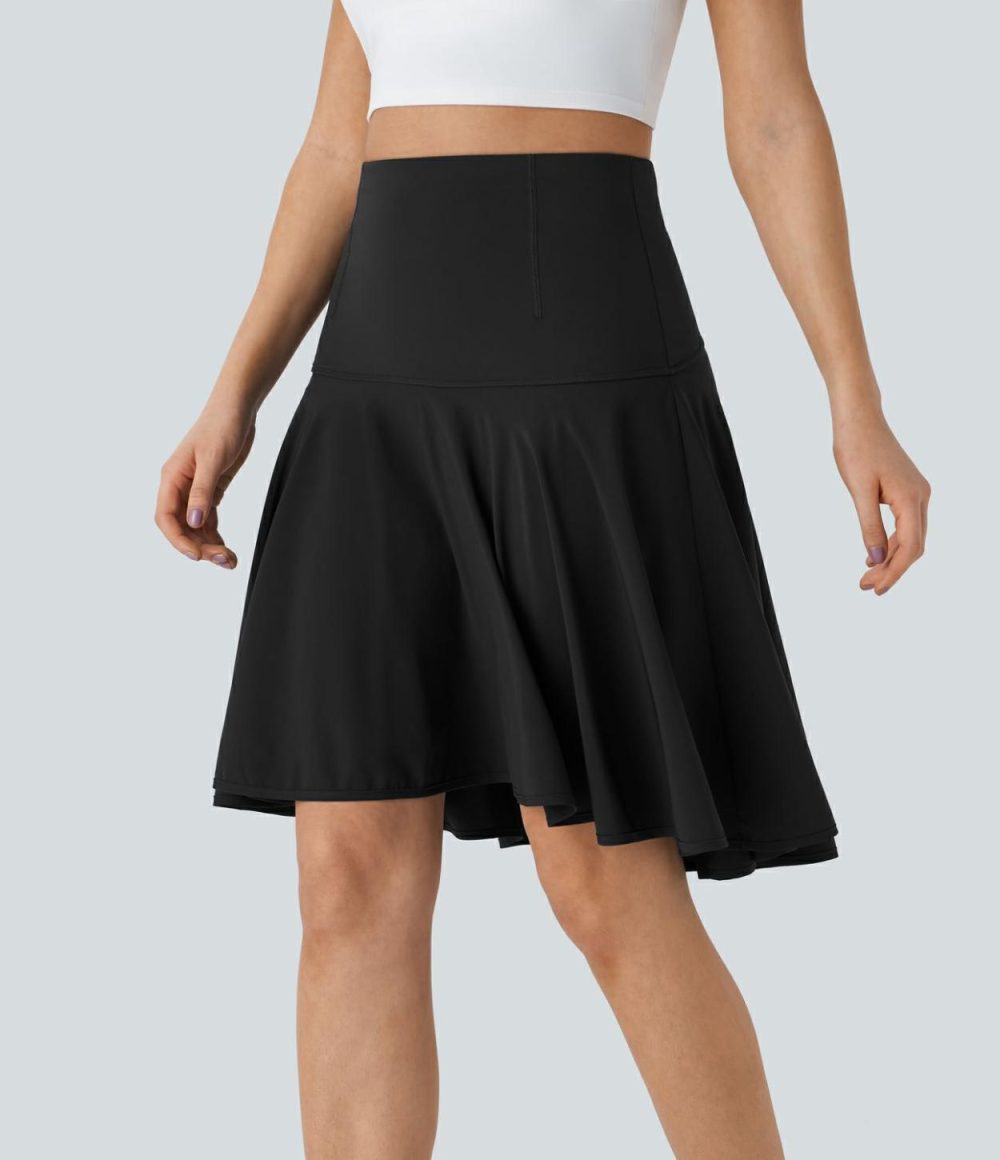 Breezeful™ High Waisted 2-in-1 High Low Flare Quick Dry Dance Skirt  | Womens  2-in-1 Skorts 2-in-1 Skorts 2-in-1 Skorts