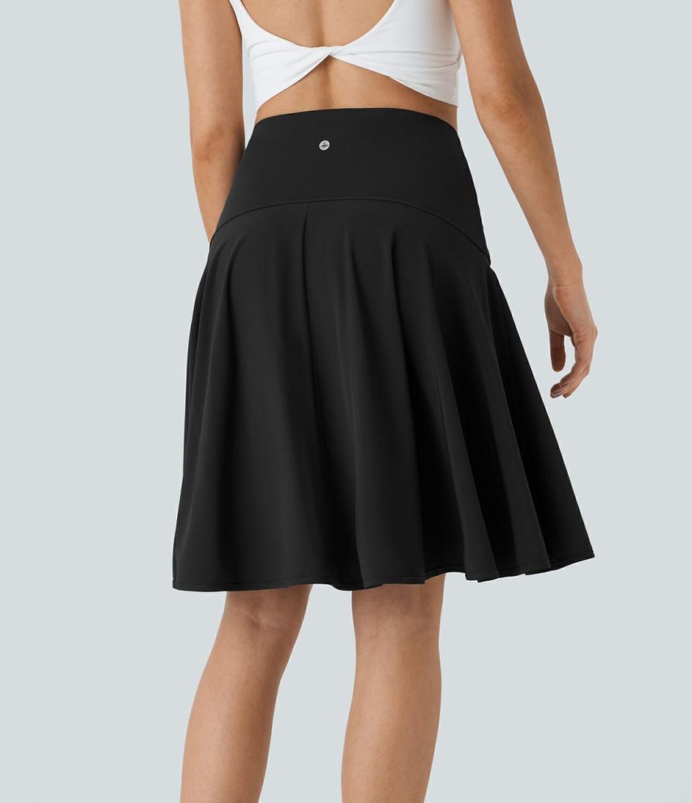 Breezeful™ High Waisted 2-in-1 High Low Flare Quick Dry Dance Skirt  | Womens  2-in-1 Skorts 2-in-1 Skorts 2-in-1 Skorts