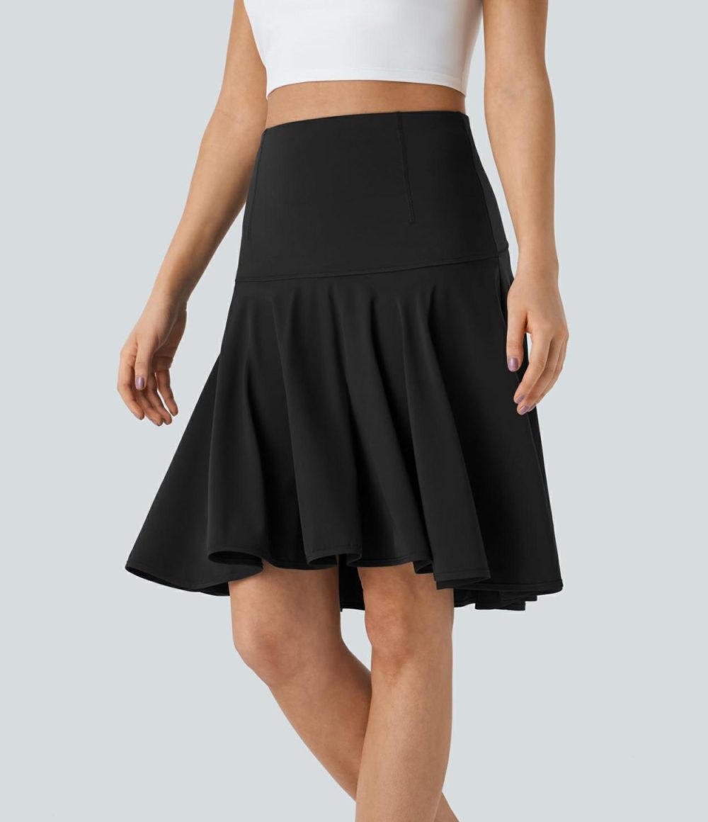 Breezeful™ High Waisted 2-in-1 High Low Flare Quick Dry Dance Skirt  | Womens  2-in-1 Skorts 2-in-1 Skorts 2-in-1 Skorts