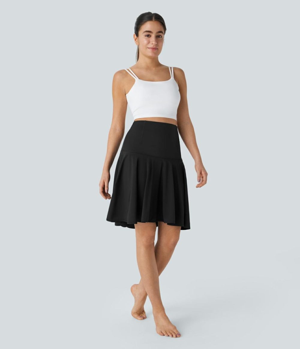 Breezeful™ High Waisted 2-in-1 High Low Flare Quick Dry Dance Skirt  | Womens  2-in-1 Skorts 2-in-1 Skorts 2-in-1 Skorts