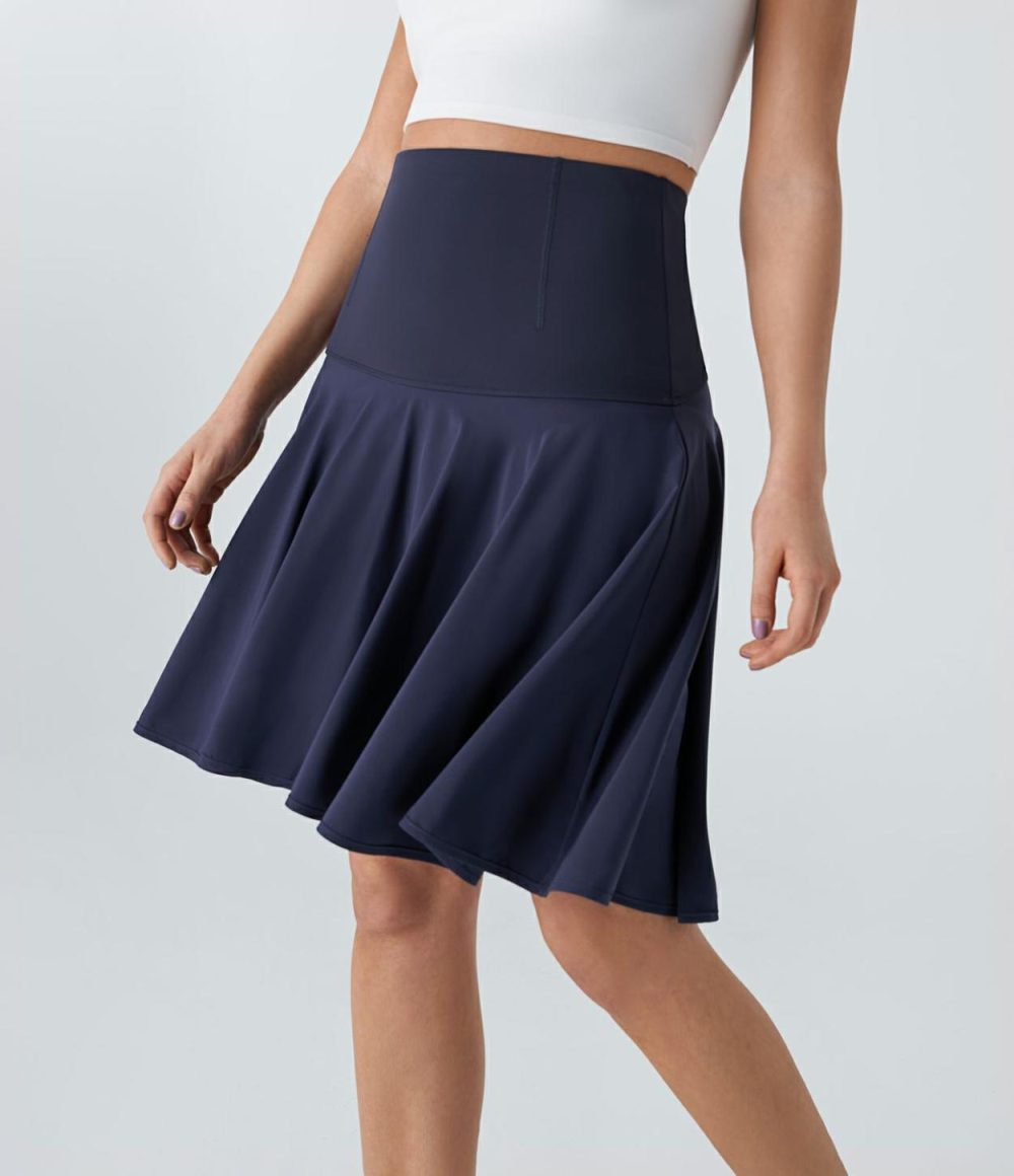 Breezeful™ High Waisted 2-in-1 High Low Flare Quick Dry Dance Skirt  | Womens  2-in-1 Skorts 2-in-1 Skorts 2-in-1 Skorts