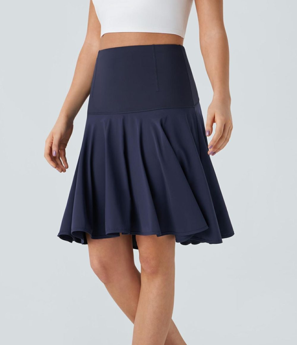 Breezeful™ High Waisted 2-in-1 High Low Flare Quick Dry Dance Skirt  | Womens  2-in-1 Skorts 2-in-1 Skorts 2-in-1 Skorts