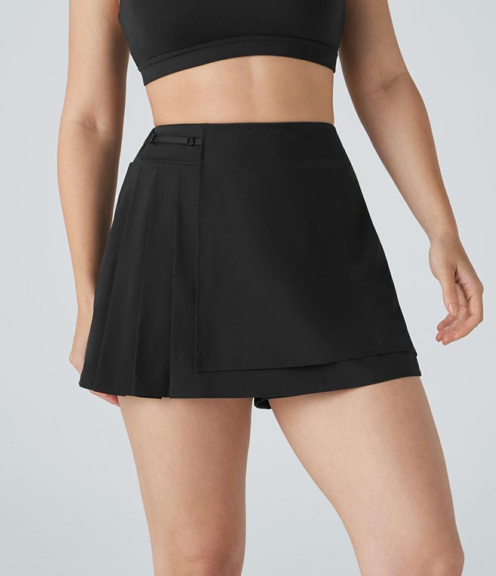 Breezeful™ High Waisted Adjustable Strap Pleated Mini Quick Dry Tennis Skort  | Womens  Mini Skirts Clothing Mini Skirts