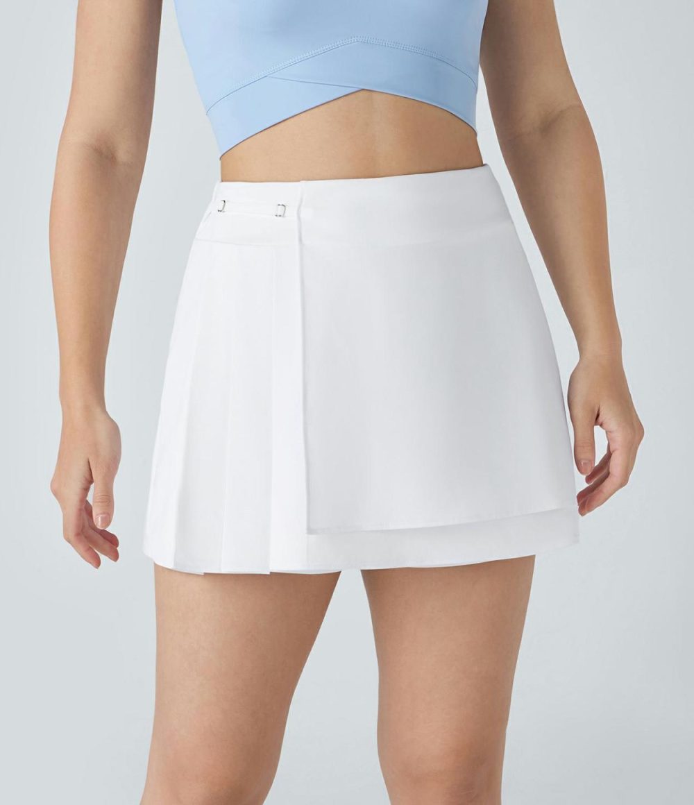 Breezeful™ High Waisted Adjustable Strap Pleated Mini Quick Dry Tennis Skort  | Womens  Mini Skirts Clothing Mini Skirts