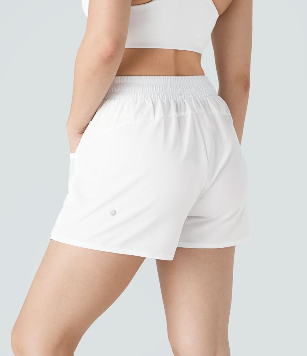 Breezeful™ High Waisted Split Contrast Mesh Pocket Mini A Line Quick Dry Tennis Skorts  | Womens  Mini Skirts Clothing Mini Skirts