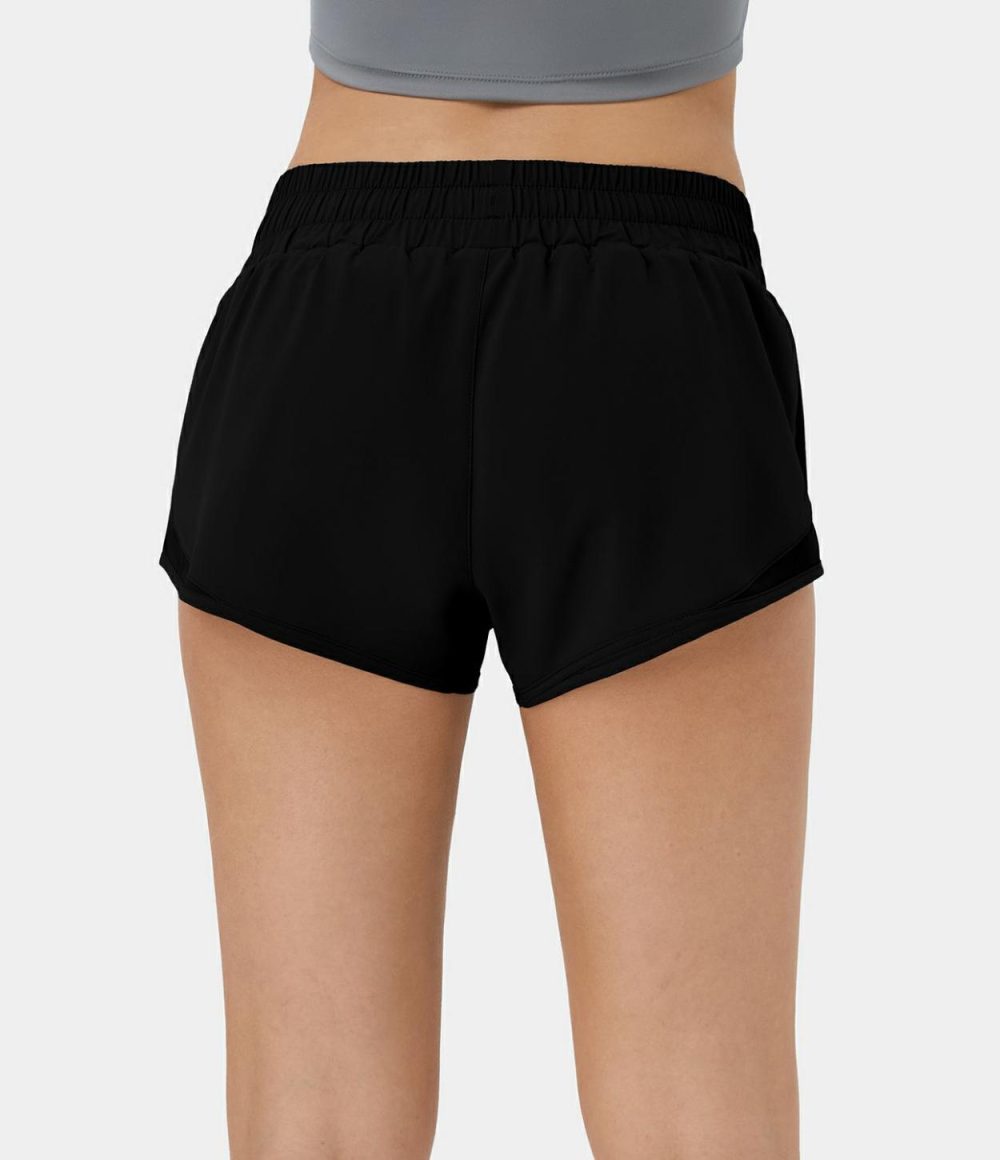 Breezeful™ Low Rise Inside Drawstring Zip Pocket 2-in-1 Quick Dry Running Shorts 2.5″  | Womens  2.5″ Shorts 2.5" Shorts 2.5" Shorts