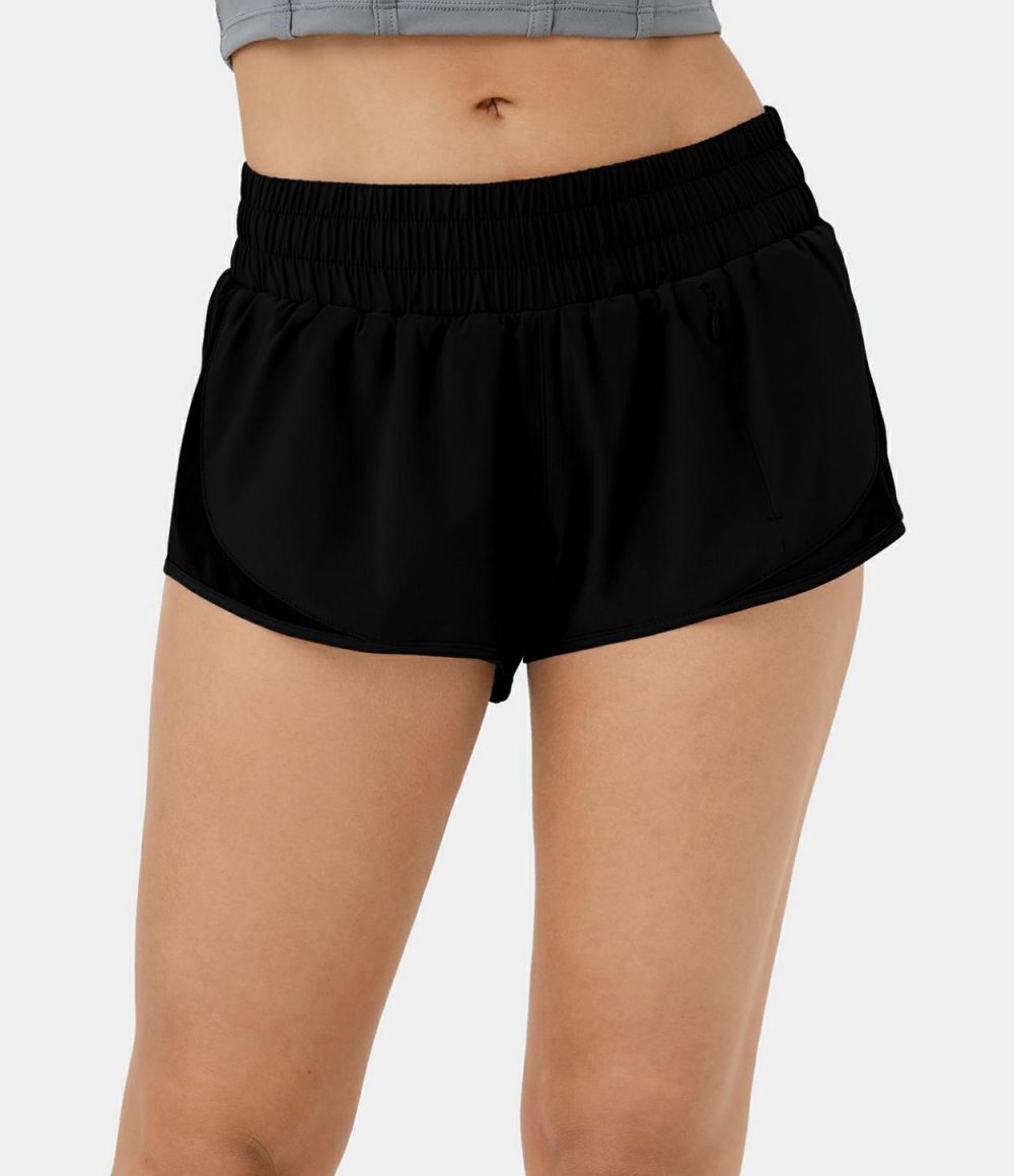 Breezeful™ Low Rise Inside Drawstring Zip Pocket 2-in-1 Quick Dry Running Shorts 2.5″  | Womens  2.5″ Shorts 2.5" Shorts 2.5" Shorts