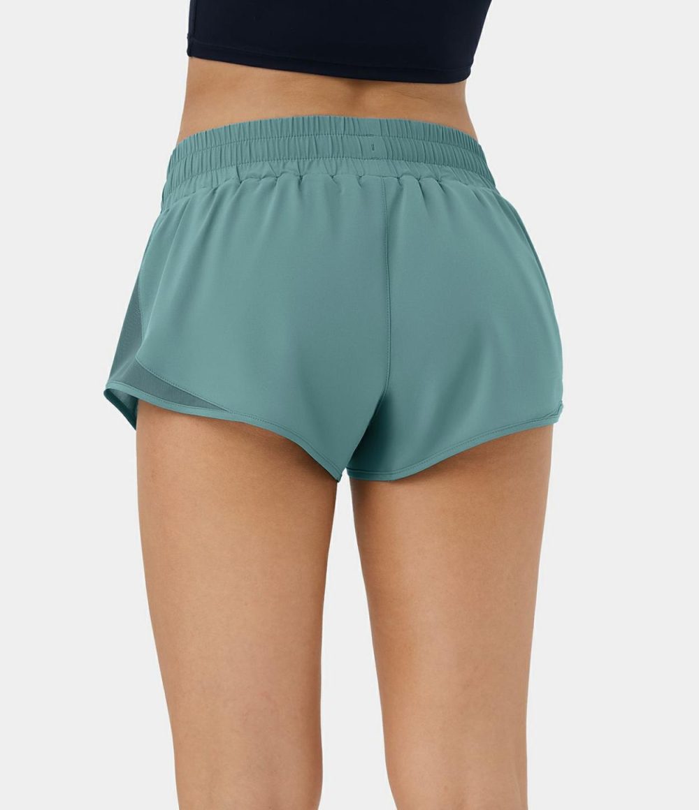 Breezeful™ Low Rise Inside Drawstring Zip Pocket 2-in-1 Quick Dry Running Shorts 2.5″  | Womens  2.5″ Shorts 2.5" Shorts 2.5" Shorts