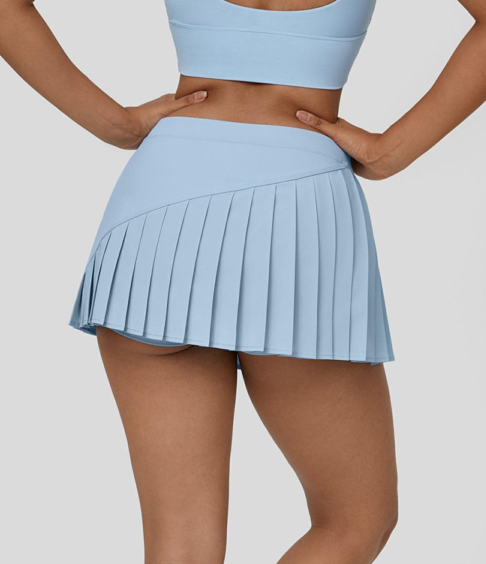 Breezeful™ Mid Rise 2-in-1 Side Pocket Pleated Mini Quick Dry Tennis Skirt  | Womens  Mini Skirts Clothing Mini Skirts