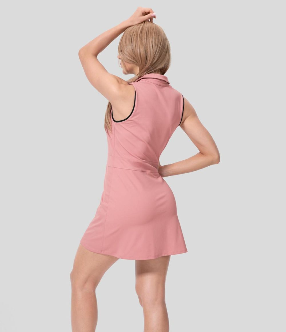 Collar 2-Piece Side Pocket Mini Golf Active Dress-Golf Tee Pocket  | Womens  Active Dresses Active Dresses Active Dresses