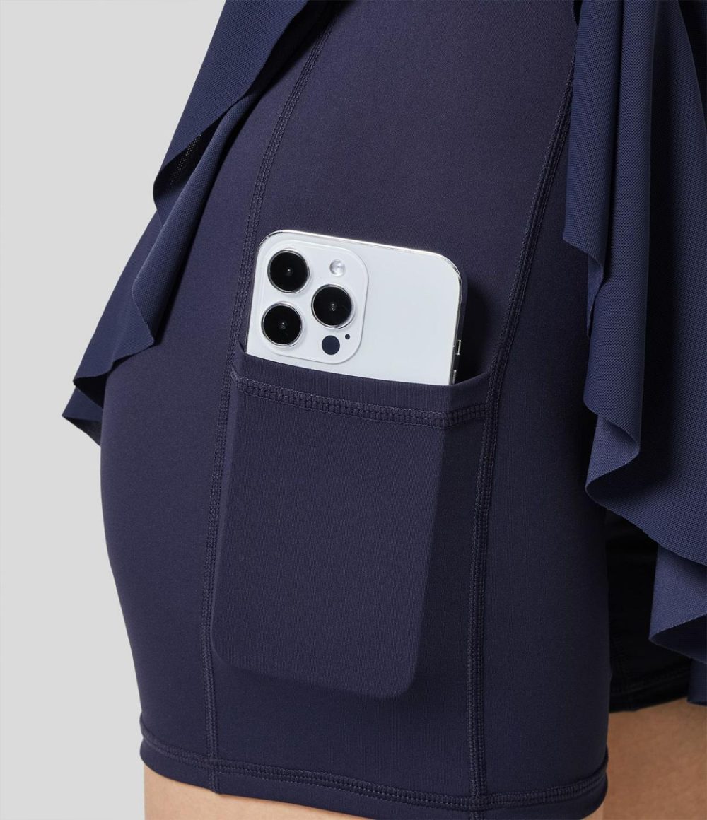 Collar Zipper 2-Piece Pocket Cool Touch Mini Golf Active Dress-Golf Tee Pocket  | Womens  Active Dresses Active Dresses Active Dresses