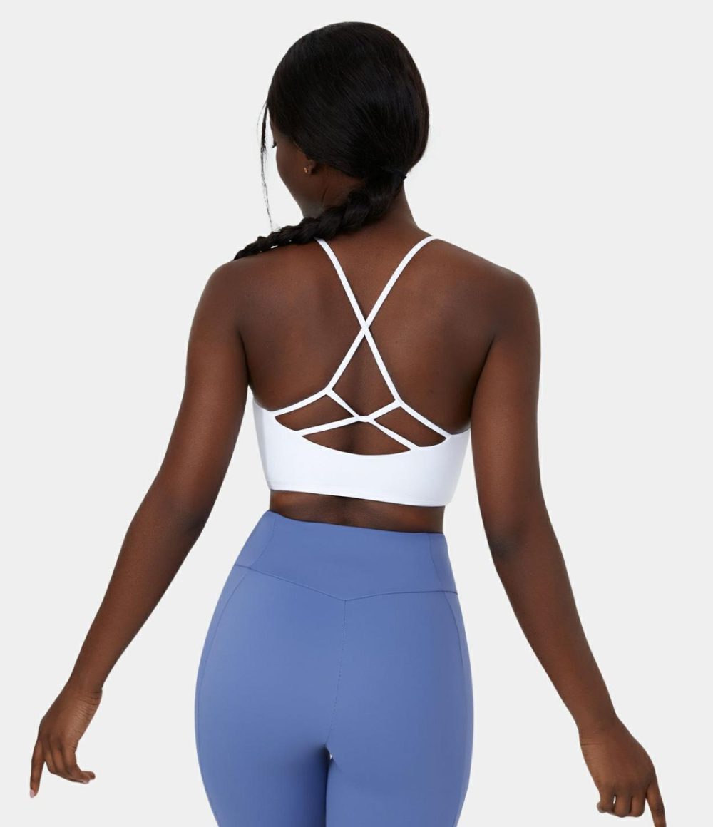 Crisscross Backless Cut Out Cropped Yoga Tank Top  | Womens  Cropped Tops Clothing Cropped Tops