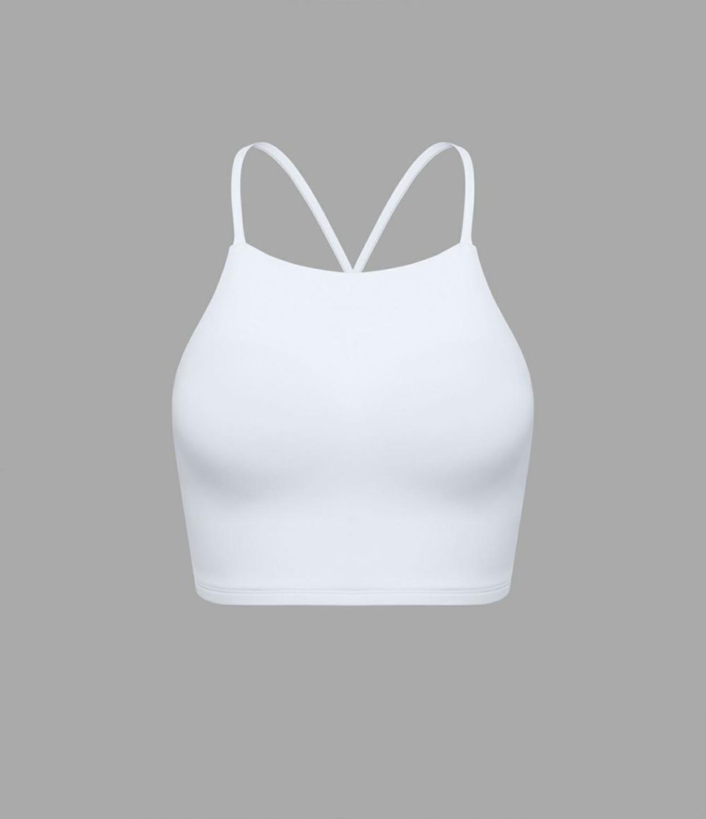 Crisscross Backless Cut Out Cropped Yoga Tank Top  | Womens  Cropped Tops Clothing Cropped Tops