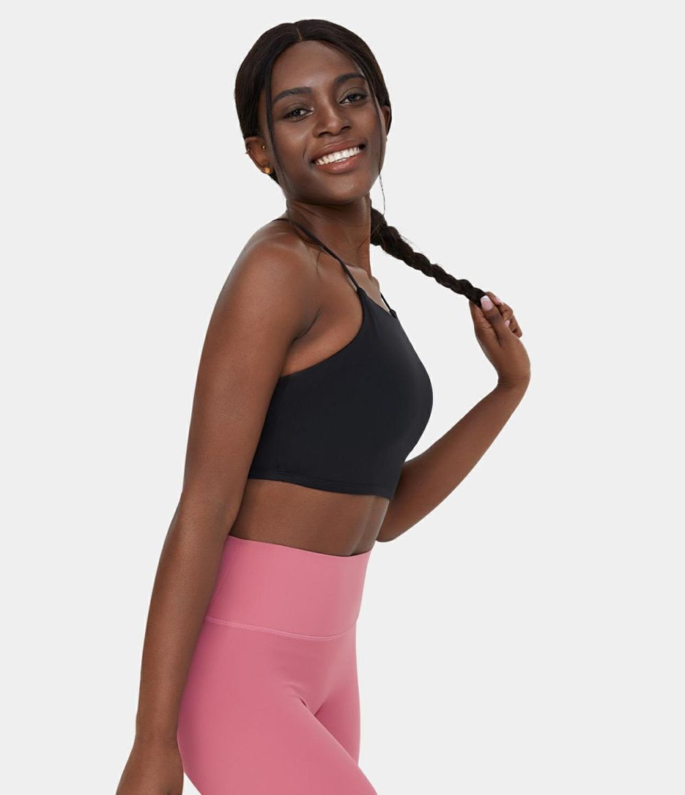 Crisscross Backless Cut Out Cropped Yoga Tank Top  | Womens  Cropped Tops Clothing Cropped Tops