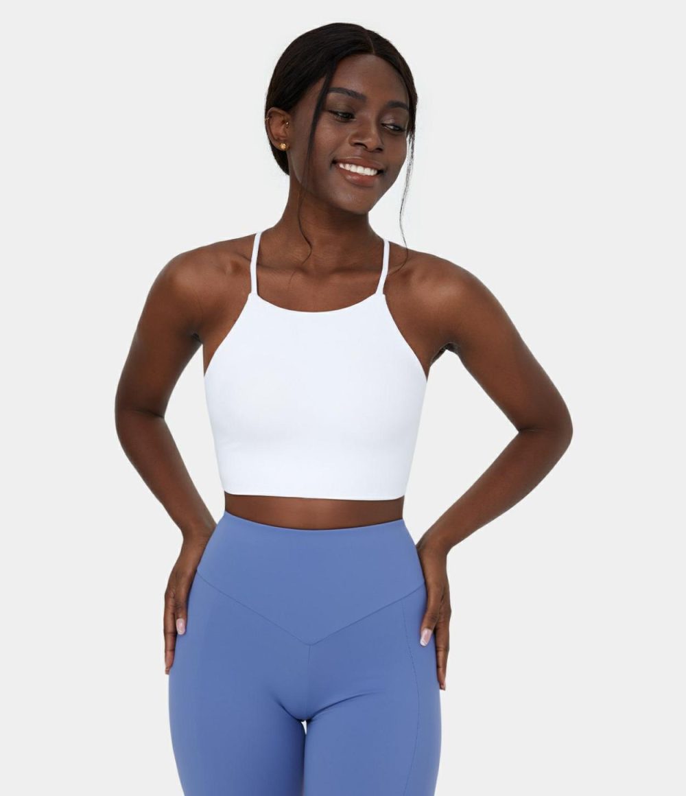 Crisscross Backless Cut Out Cropped Yoga Tank Top  | Womens  Cropped Tops Clothing Cropped Tops