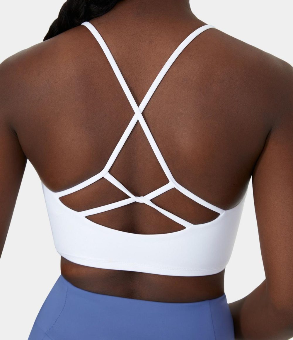 Crisscross Backless Cut Out Cropped Yoga Tank Top  | Womens  Cropped Tops Clothing Cropped Tops