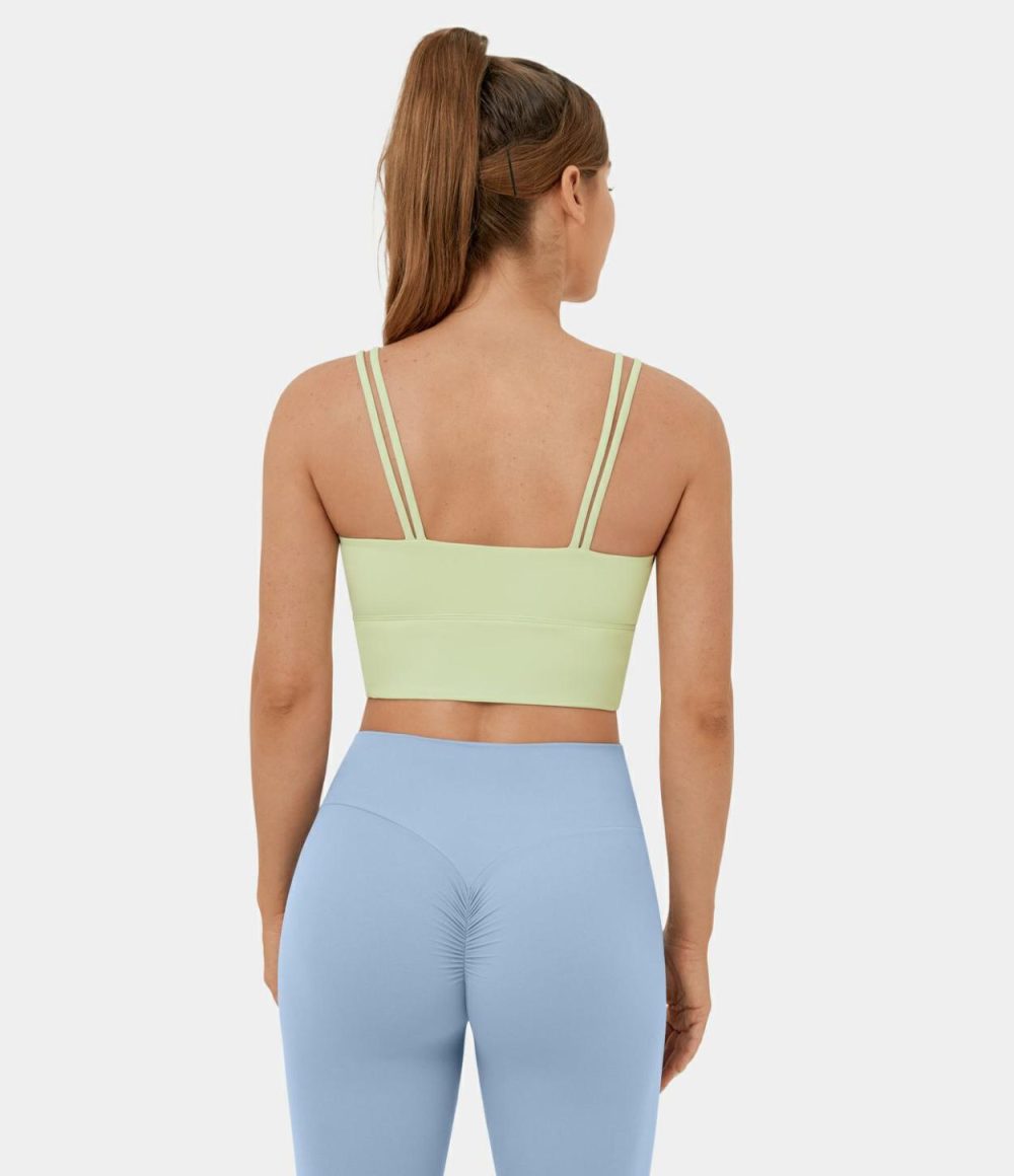 Double Straps Backless Cropped Yoga Tank Top  | Womens  Cropped Tops Clothing Cropped Tops