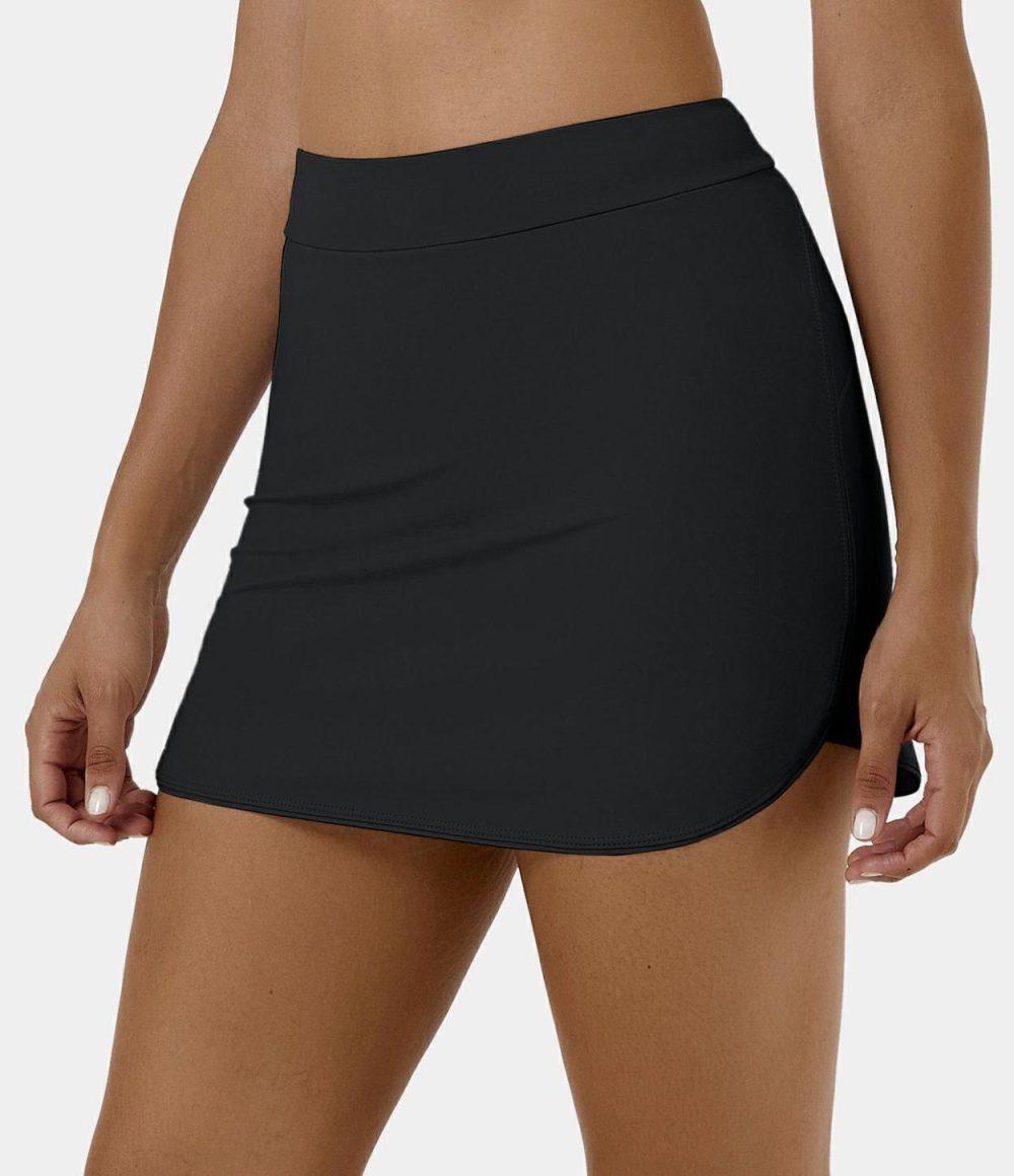 Everyday High Waisted Side Pocket 2-in-1 Micro Mini Golf Skirt-Clarity  | Womens  Mini Skirts Clothing Dusty Orange/Fuchsia Fedora/Steeple Gray/Aster Blue/Black/Salsa/White/Majolica Blue/Snowflake Blue/Deep Tea Brown