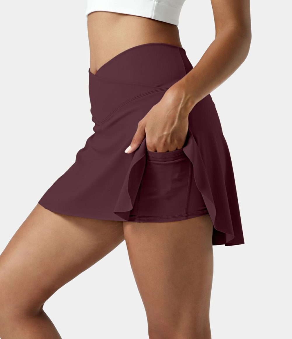 Everyday Softlyzero™ Airy Crossover 2-in-1 Side Pocket Cool Touch Pickleball Skirt-Lucid-UPF50+  | Womens  Mini Skirts Clothing Black/Loka Blue/White/Ink Green/Peacoat/Endless Sky/Steel Gray/Nosegay/Fuchsia Fedora/Berry Red