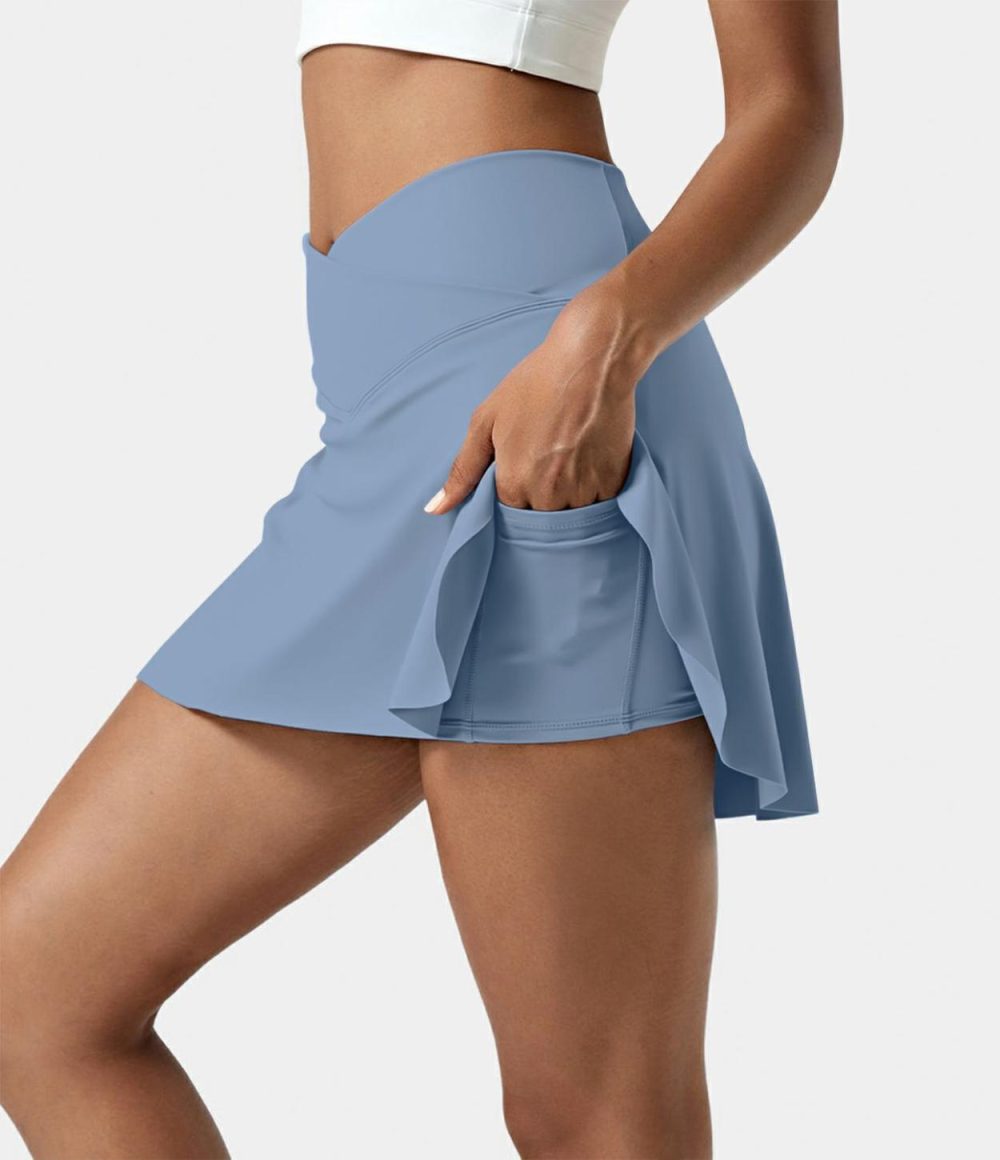 Everyday Softlyzero™ Airy Crossover 2-in-1 Side Pocket Cool Touch Pickleball Skirt-Lucid-UPF50+  | Womens  Mini Skirts Clothing Black/Loka Blue/White/Ink Green/Peacoat/Endless Sky/Steel Gray/Nosegay/Fuchsia Fedora/Berry Red