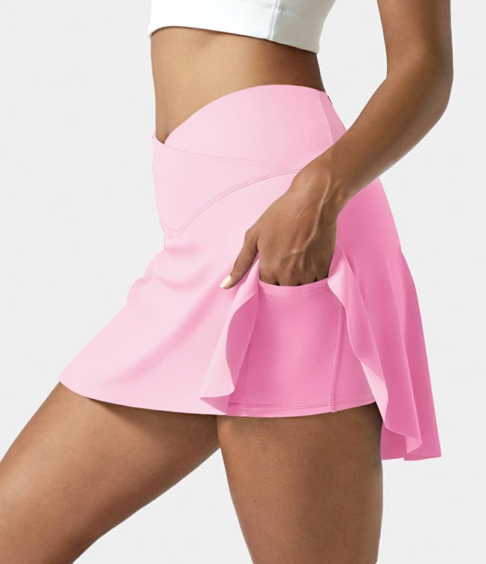 Everyday Softlyzero™ Airy Crossover 2-in-1 Side Pocket Cool Touch Tennis Skirt-Lucid-UPF50+  | Womens  Mini Skirts Clothing Mini Skirts