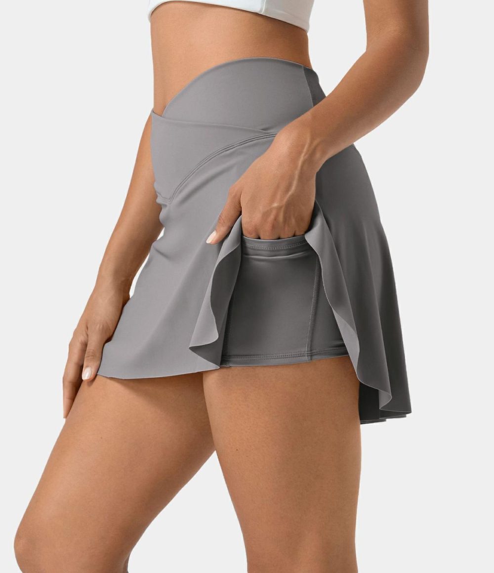 Everyday Softlyzero™ Airy Crossover 2-in-1 Side Pocket Cool Touch Tennis Skirt-Lucid-UPF50+  | Womens  Mini Skirts Clothing Mini Skirts