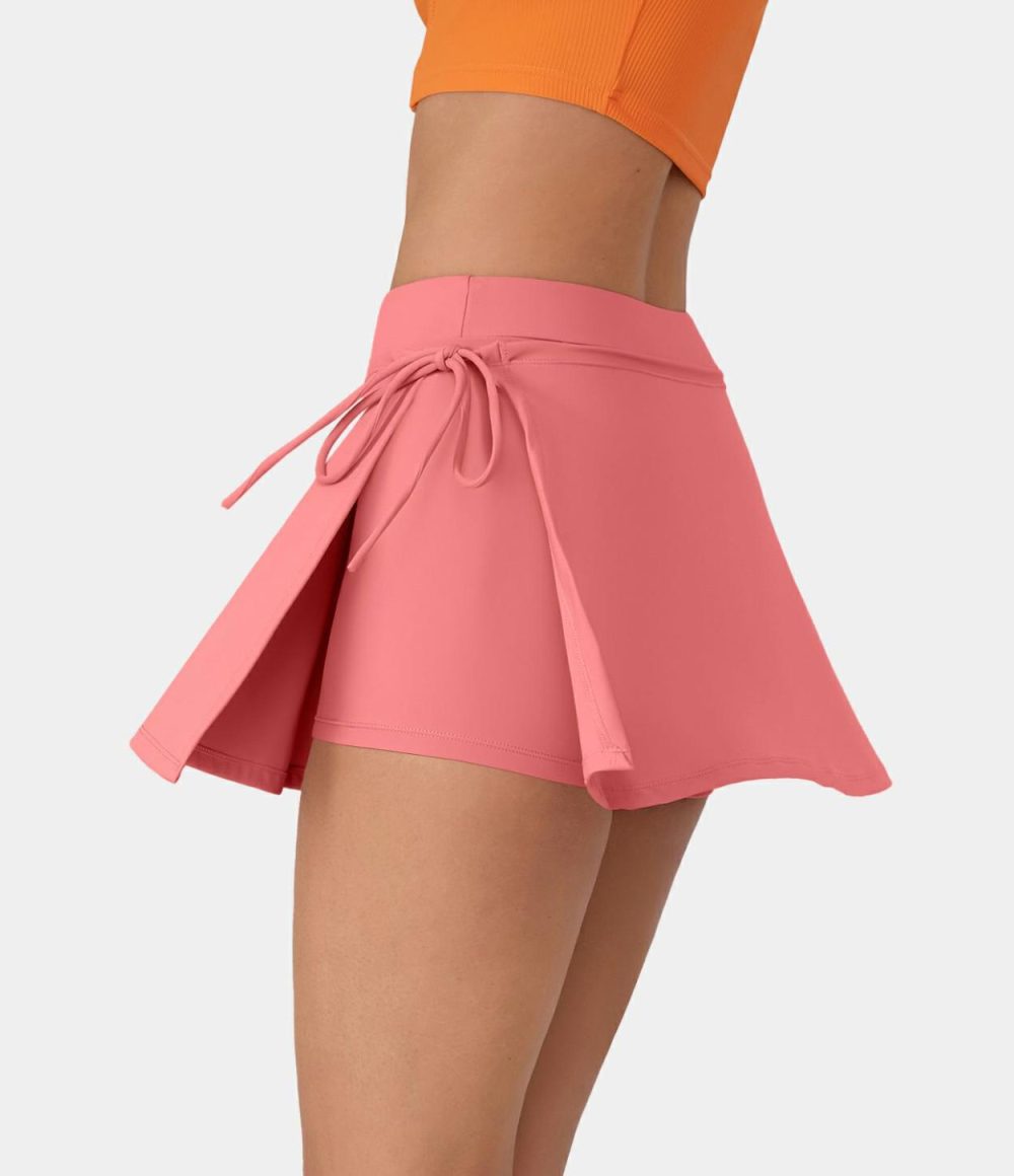 Everyday Softlyzero™ Airy Mid Rise Tie Side A Line 2-in-1 Side Pocket Mini Cool Touch Skirt-UPF50+  | Womens  2-in-1 Skorts 2-in-1 Skorts 2-in-1 Skorts